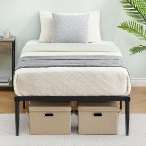Bed Frame Heavy Duty Metal Mattress Foundation Platform Sturdy Steel Slat Support Queen Bed Frames No Box Spring Needed Easy to Assembly Noise Free - 1 of 4