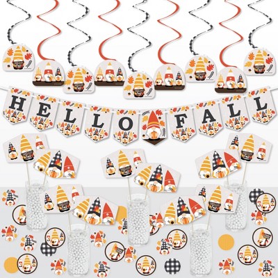 Big Dot of Happiness Fall Gnomes - Autumn Harvest Party Supplies Decoration Kit - Decor Galore Party Pack - 51 Pieces