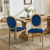Set of 2 Velvet Upholstered Dining Chairs with Solid Wood Frame French Style Round Back Nailhead Trim for Dining Room or Kitchen–Maison Boucle - 3 of 4