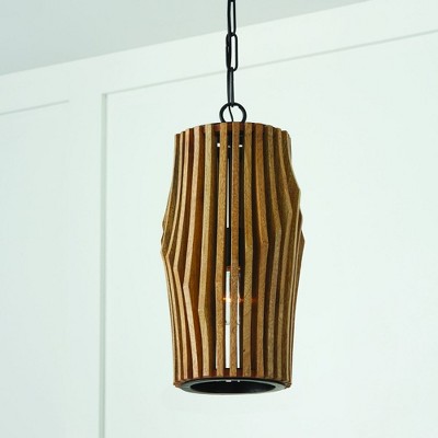 Archer Light Wood and Matte Black Pendant Light
