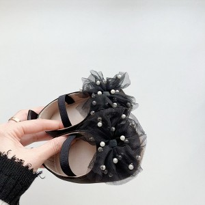 MyKids-Usa Spring and Summer Baby Girl Fashion Beaded Tulle Patchwork Toddler Soft-Sole Anti-slip Walking Shoes - 1 of 4