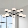Possini Euro Design Corus Matte Black Chandelier 37 3/4" Wide Modern Tiered LED White Glass 6-Light Fixture for Dining Room House - 2 of 4