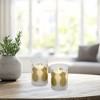 LumaBase Battery-Operated LED Glass Candles with Flickering Flame, Gold Pineapple - Set of 2 - 2 of 4