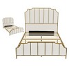 Metal Bed Frame With High Headboard, Wood Slat Support, Easy Assembly, Upholstered Bed - 3 of 4