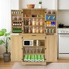 Acekool 72" Kitchen Pantry Cabinet with 4 Doors, 6 Adjustable Shelves & Slide-Out Drawer – Tall Farmhouse Storage Cabinet for Kitchen Room, White - 4 of 4