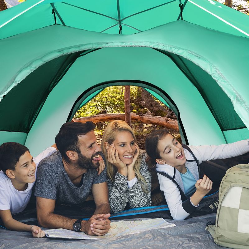 Costway 4 Person Instant Pop-up Camping Tent 2-in-1 Double-Layer Waterproof Tent, 4 of 11