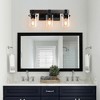 DAKAFUL Industrial Bathroom Vanity Light,Vanity Fixture with Walnut Pole &Clear Glass Shade,3/4/5-Light Wall light for Mirror, Bathroom, Bathtub Area - 2 of 4