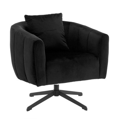 Karl Home Metal Leg Velvet Swivel Chair