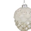 Northlight Frosted Pine Cone Glass Christmas Ornament - 3.75" - White - 3 of 4