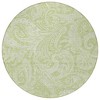 Green And Ivory Paisley Washable Indoor Outdoor Area Rug - 4 of 4