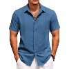COOFANDY Cuban Guayabera Shirts for Men Short Sleeve Casual Button Down Shirts Summer Vacation Shirts - 4 of 4