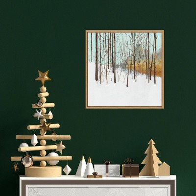 16" x 16" Serene Snowy Landscape Framed Canvas Wall Art