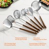 SUGIFT Stainless Steel Kitchen Utensils Set with Wooden Handle, 7 PCS Professional Cooking Utensils Set - 3 of 4