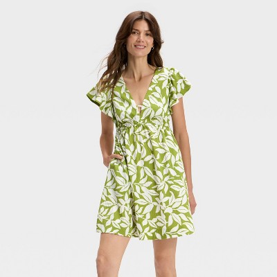 Women's Flutter Short Sleeve Mini A-Line Dress - A New Day™