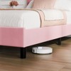 Jojoka Upholstered Bed Frame with Adjustable Headboard, Linen or Velvet Fabric, Wooden Slats, Noise-Free, Easy Assembly - 4 of 4