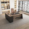 SAINTCY Modern L-Shaped Executive Desk, 78.74" Large Industrial Wood Office Desk with Drawers & Shelves, Home Office Computer Workstation - 4 of 4