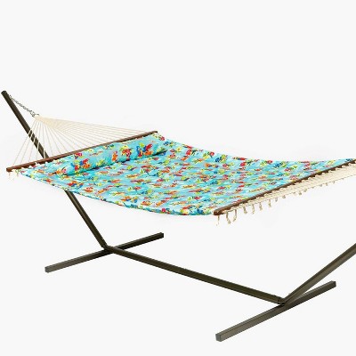 Coronado Double Quilted Hammock Blue/Parrots - Smart Living