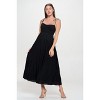 Slickblue Women’s Maxi Dress, Smocked Bodice, Ruffle Accents, Adjustable Spaghetti Straps with Tie, Black, Size S-L - 3 of 4