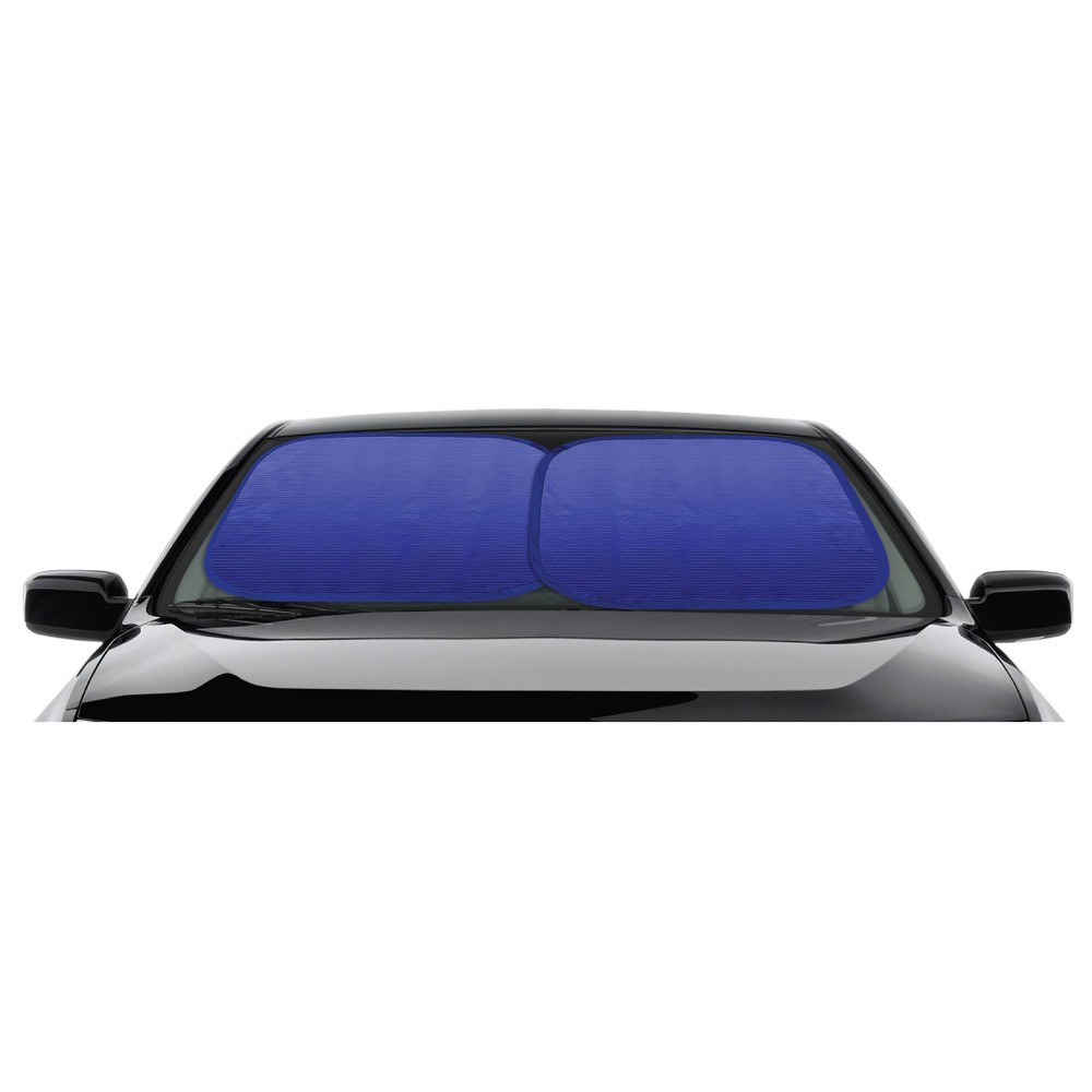 Type S Jumbo Fashion Reversible Spring Shade Blue/Silver: Automotive Windshield & Window Sunshade, Elastic Skirt Mount