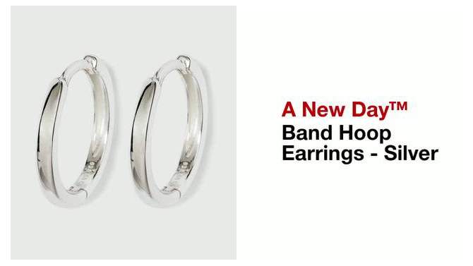 Band Hoop Earrings - A New Day&#8482; Silver, 2 of 5, play video