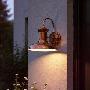 Urban Ambiance Luxury Luxe Industrial Outdoor Wall Light,  10.75"H x 10"W,  Solid Copper Finish, UHP1023 - 1 of 4