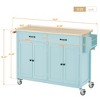 Rolling Kitchen Island Cart, with Wood Desktop, Cabinet and Drawers, Spice Rack, Towel Rack, Wine Rack, for Kitchen, Dining - 2 of 4