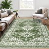 Machine Washable Rug Non-Slip Backing Vintage Low-Pile Carpet Traditional Floral Indoor Floor Covering for Living Room Dining Room Bedroom - 3 of 4