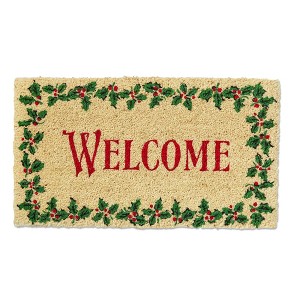 tag Welcome Holly Leaf Coir Mat - 1 of 1