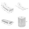 Outdoor Chaise Lounge Set, 4 Chaise Lounge with Adjustable Backrest and 1 Side Table, Acacia Wood Frame Lounge with Cushions-Coolbibila - 4 of 4