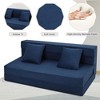 Folding Sofa Mattress, Convertible Queen Size Memory Foam Sofa Bed with Pillow, Foldable Sleeper Chair Futon Floor Couch Guest Bed - 4 of 4