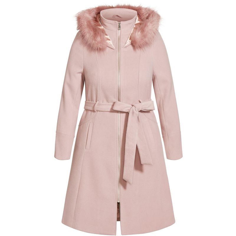 Women's Plus Size Miss Mysterious Coat - blush | CITY CHIC, 4 of 6