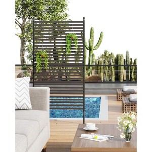 COZONY Freestanding Room Divider, Weather Resistant Outdoor Privacy Screen Plastic Mesh for Garden Balcony Terrace - 1 of 4