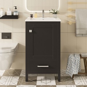 Kumasinova Bathroom Vanity,Storage Cabinet with Sink,1 Drawer,Soft-Close Doors with Built-in Shelves,Solid Wood Frame Vanity Cabinet for Bathrooms - 1 of 4