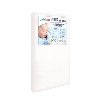Suite Bebe Lullaby Dual Firmness Polyester Fiber Crib Mattress with Polyester Knit Cover - White