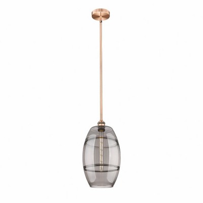 Vaz - 1 Light Stem Hung Mini Pendant In Industrial Style-18 Inches Tall and 10 Inches Wide
