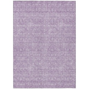 Lavender Lilac And Ivory Floral Washable Indoor Outdoor Area Rug - 1 of 4