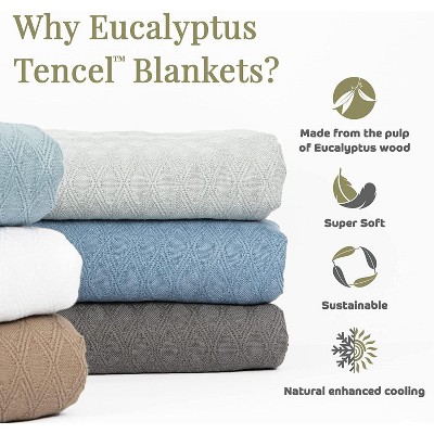 Teal Twin Cooling Eucalyptus Cotton Bed Blanket