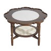 CAVINAS Modern Wooden Side Table Petal Shaped Coffee Table with Rattan Storage Shelf, Night Stand for Living Room, Bedroom - 4 of 4