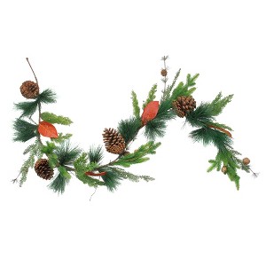 Northlight Real Touch™️ Mixed Pine Greenery and Pinecones Artificial Christmas Garland - 5' x 5" - Unlit - 1 of 4