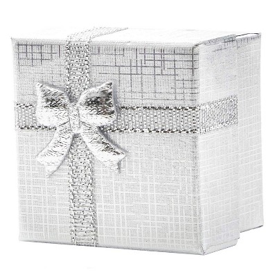 Juvale 24-Pack Silver Cube Jewelry Paper Gift Boxes for Birthdays & Anniversaries (2 x 2 x 1.5 In)