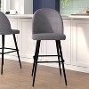 Emma and Oliver Modern Upholstered Dining Stools with Contoured Backs & Powder Coated Steel Legs with Floor Glides - Set of 2 - 2 of 4