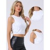 INSPIRE CHIC Women's Sequin Crop Round Neck Sleeveless Sparkly Glitter Club Party Tank Top - 2 of 4