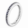 Black Bow Jewelry 3.25mm Sterling Silver Stackable Created Sapphire Eternity Ring - image 3 of 4