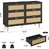 6-Drawer Rattan Dresser with Gold Legs and Handles, Modern Wide Chest of Drawers with Spacious Top and Anti-Tip Safety for Bedroom and Living Room - 2 of 4