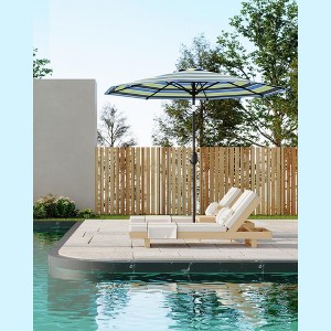 9FT Outdoor Patio Umbrella, Outdoor Table Umbrella, With Push Button Tilt and Crank, 8 Sturdy Ribs UV Protection Waterproof for Garden - 1 of 4
