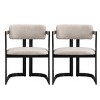 Set of 2 Modern Upholstered Dining Armchairs with Metal Frame, Soft Fabric Armchairs for Dining Room or Kitchen-Panipeachy - 3 of 4
