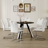 6-Piece Dining Set with Sintered Stone Tabletop and Silver Metal Leg - 2 of 4