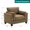 Modern Minimalist Small Couch Linen-Like Accent Chair with Rolled Arm and Comfortable Thick Cushion-Morden Fort - 3 of 4