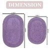 Double Ruffle Bathroom Rugs Set, Washable Rug, Extra Soft and Absorbent bath Rug, Kitchen Mat, Bath Mat Set,Non-Slip, 2 Pcs Set(S+M), Purple - 3 of 4