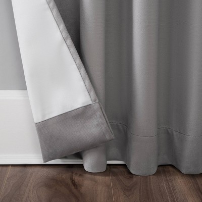 Gray Velvet Blackout Thermal Back Tab Curtain Panel